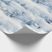 Winterlandschap Wit Kerstmis Modern Cadeaupapier (Hoek)