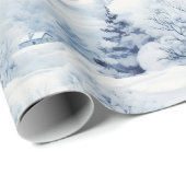 Winterlandschap Wit Kerstmis Modern Cadeaupapier (Rol Hoek)