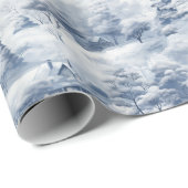 Winterlandschap Wit Kerstmis Modern Cadeaupapier (Rol Hoek)