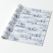 Winterlandschap Wit Kerstmis Modern Cadeaupapier (Uitgerold)