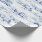 Winterlandschap Wit Kerstmis Modern Cadeaupapier (Hoek)
