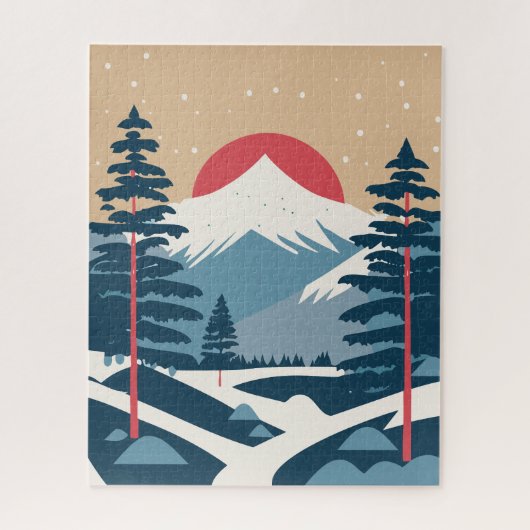 Winterlandschap & Zonsopgang Legpuzzel (Verticaal)