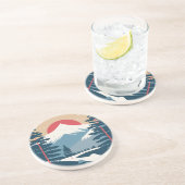 Winterlandschap & Zonsopgang Zandsteen Onderzetter (Zijkant)