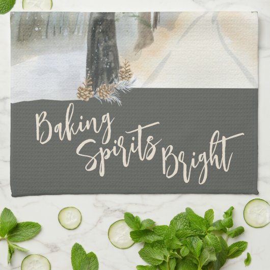 Winterlandschapsbakkerijspirits Bright Theedoek (Gevouwen)