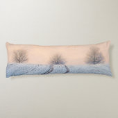 Winterlandschapsbomen met Hoarfrost - Lichaamskussen (Achterkant)