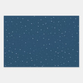 Winterlandschapsbosmoonmarinesblauwe tekening inpakpapier vel (Voorkant 2)