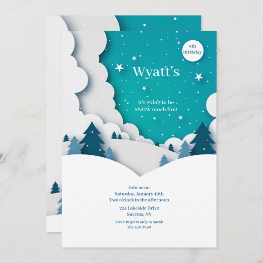 Winterlandschapsfeestdagen Kaart (Voorkant / Achterkant)