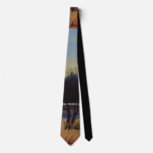 winterlandschapsschilderkunst modern kunstontwerp stropdas (Voorkant)