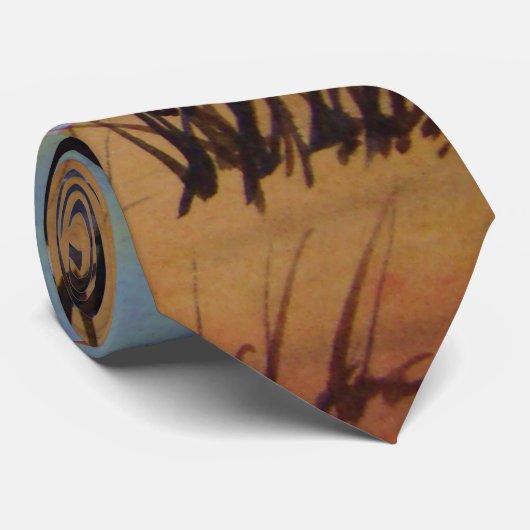 winterlandschapsschilderkunst modern kunstontwerp stropdas (Opgerold)