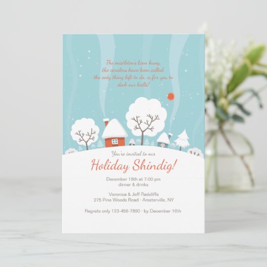 Winterlandschapsuitnodiging Kaart (Staand voorkant)