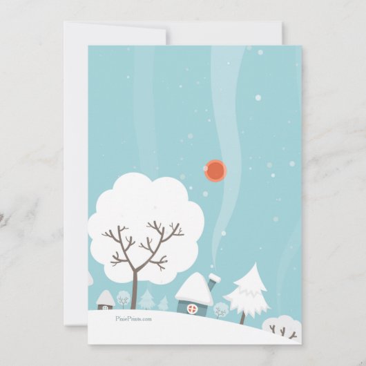 Winterlandschapsuitnodiging Kaart (Achterkant)