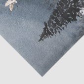 WinterlandschapsWaterverf Wolf Moose Scene Tissuepapier (Detail)