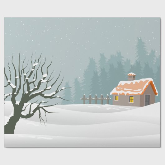 Winterlandschapswerkpapier Cadeaupapier (Vlak)