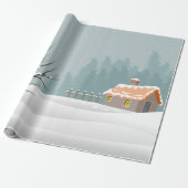 Winterlandschapswerkpapier Cadeaupapier (Uitgerold)