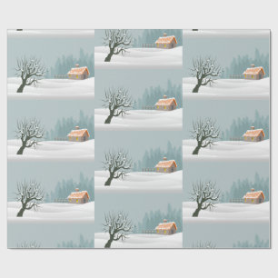 Winterlandschapswerkpapier Cadeaupapier