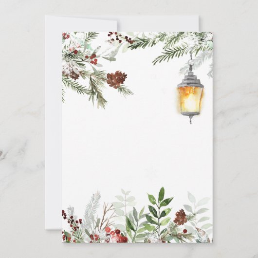 Winterlantaarn Kerstfeest Save the Date Kaart (Achterkant)