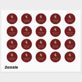 winterlaurel remiseert burgundy ronde sticker (Vel)