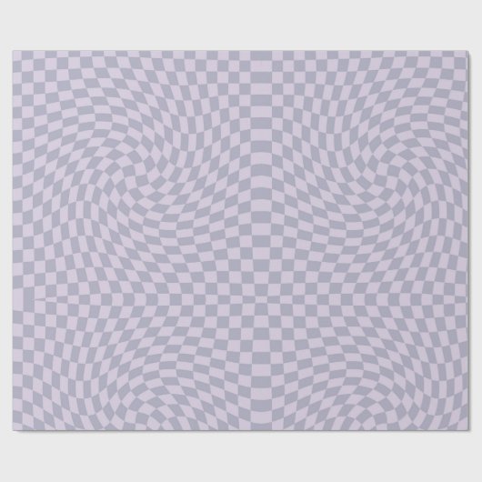 Winterlavender Warped Checkered Cadeaupapier (Vlak)