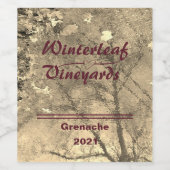 "Winterleaf" Gold Top, set van 6 wijnlabels Wijn Etiket (Enkel label)