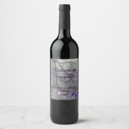 "Winterleaf" Lavendel Onderkant, Set van 6 Wijnlab Wijn Etiket