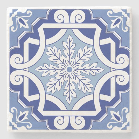 Winterleaf Scroll Stenen Onderzetter (Voorkant)