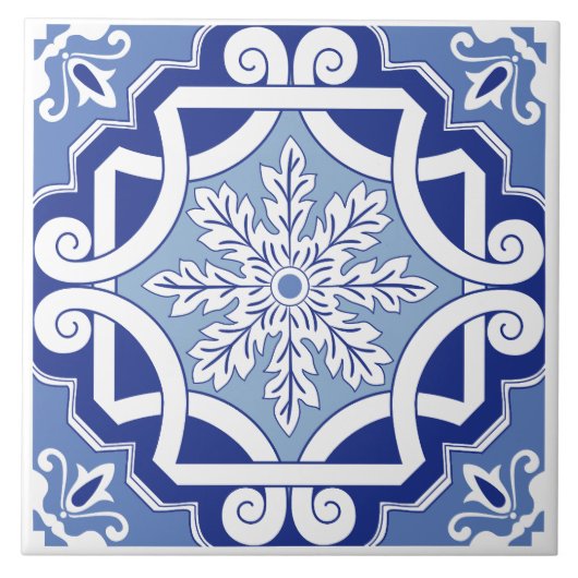 Winterleaf Scroll Tegeltje (Voorkant)