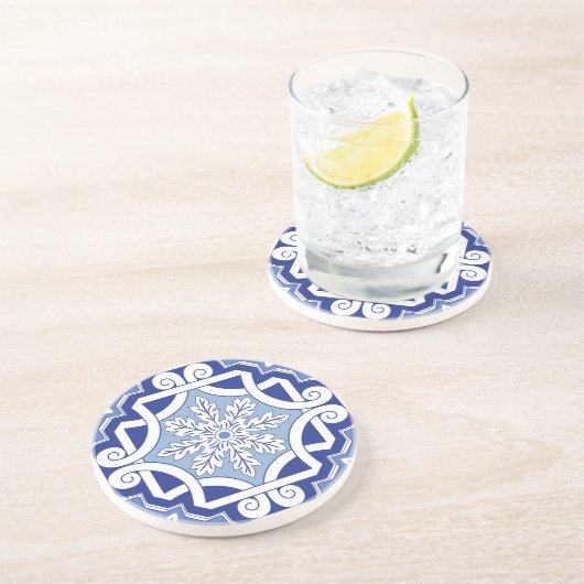 Winterleaf Scroll Zandsteen Onderzetter (Zijkant)