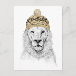 Winterleeuw Briefkaart