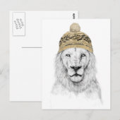 Winterleeuw Briefkaart (Voorkant / Achterkant)