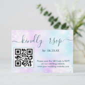 Winterlegant Weddenschap RSVP online met QR-code Kaartje (Staand voorkant)