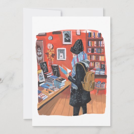 Winterlezen in NYC Boekhandel Kaart (Voorkant)