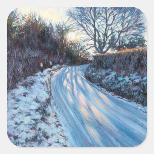 Winterlicht Vierkante Sticker (Voorkant)