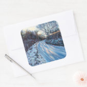 Winterlicht Vierkante Sticker (Envelop)