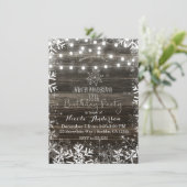 Winterlichten en sneeuwvlokken Rustic Birthday Par Kaart (Staand voorkant)