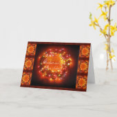 Winterlichten met zonnebrand kaart (Gele Bloem)