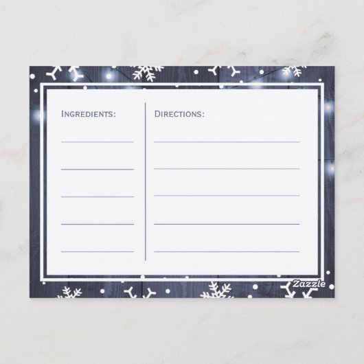 Winterlichten rustieke bruid om receptkaart te zij briefkaart (Achterkant)