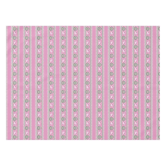 Winterlichtroze en witte kerstavond tafelkleed (Voorkant (Horizontaal))