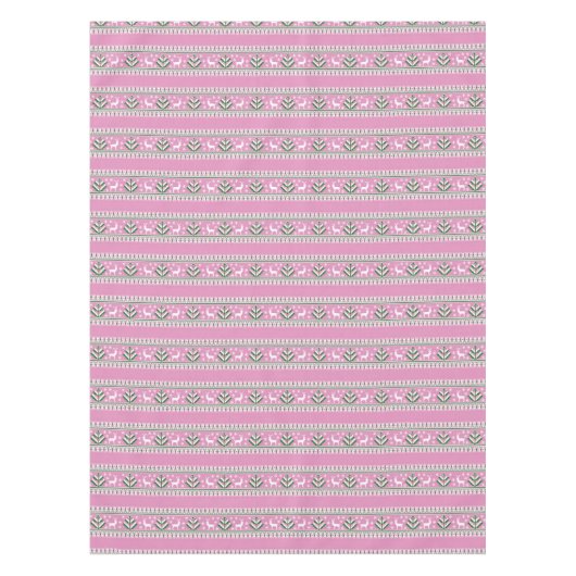 Winterlichtroze en witte kerstavond tafelkleed (Voorkant)