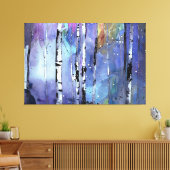 Winterlied in de Birch Bossen Canvas Afdruk (Insitu (Woonkamer))