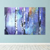 Winterlied in de Birch Bossen Canvas Afdruk (Insitu (Houten vloer))