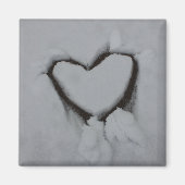 Winterliefde - Hart in de sneeuw Magneet (Voorkant)