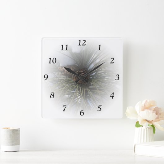 Winterlijnen Vierkante Klok (Huis)