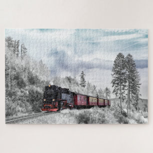 Winterlocomotief Legpuzzel