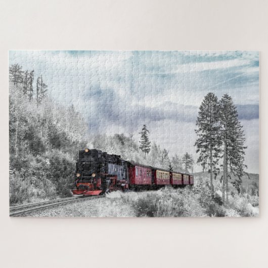 Winterlocomotief Legpuzzel (Horizontaal)