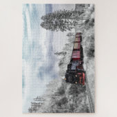 Winterlocomotief Legpuzzel (Verticaal)