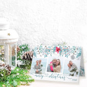 Winterloof 3 Foto Elegante Script Wenskaart Feestdagen Kaart