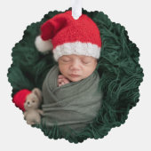Winterloof | Baby's eerste kerstfeest Ornament Kaart (Achterkant)