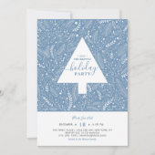 Winterloof | Blauwe uitnodiging voor feestelijke f (Voorkant)