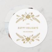 Winterloof Goud Feestdagenkaart (Voorkant / Achterkant)