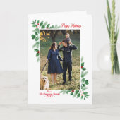 Winterloof Happy Holidays Foto Kaart (Voorkant)